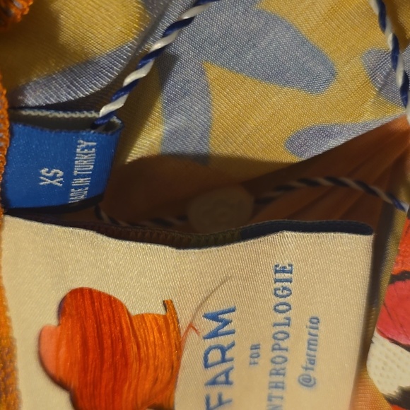 Farm Rio x Anthropologie Short-Sleeve V-Neck Ruched Midi Dress, Size XS - Picture 9 of 12